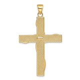 14K and White Rhodium Large HOPE FAITH LOVE BELIEVE Cross Pendant K3677