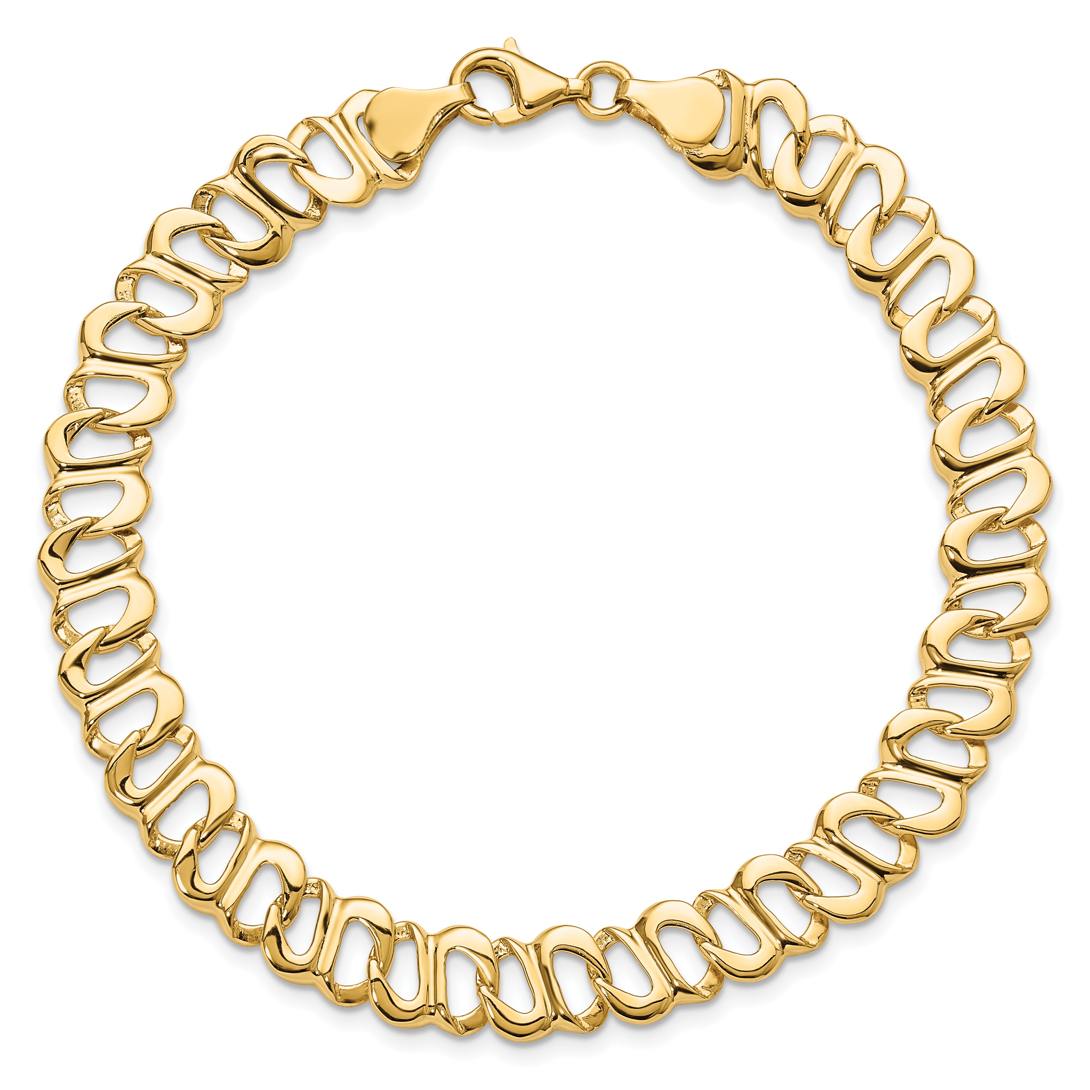 14k Polished 8mm Fancy Link 8.75 inch Bracelet GB243