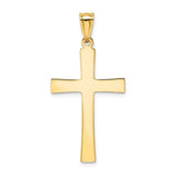 14k and White Rhodium Diamond-cut Cross Pendant K4321