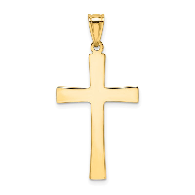 14k and White Rhodium Diamond-cut Cross Pendant K4321