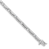 14k White Gold Complete 2.8 carat Round VS Diamond Bar Link 7 inch Tennis Bracelet X2177WVS