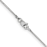 14K White Gold 14 inch 1mm Box with Lobster Clasp Chain WLB100