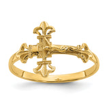 14K Diamond-cut Crucifix Ring K3969