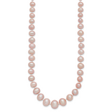 14k 4-8mm Purple Freshwater Cultured Pearl Graduated 18 inch Necklace XF388