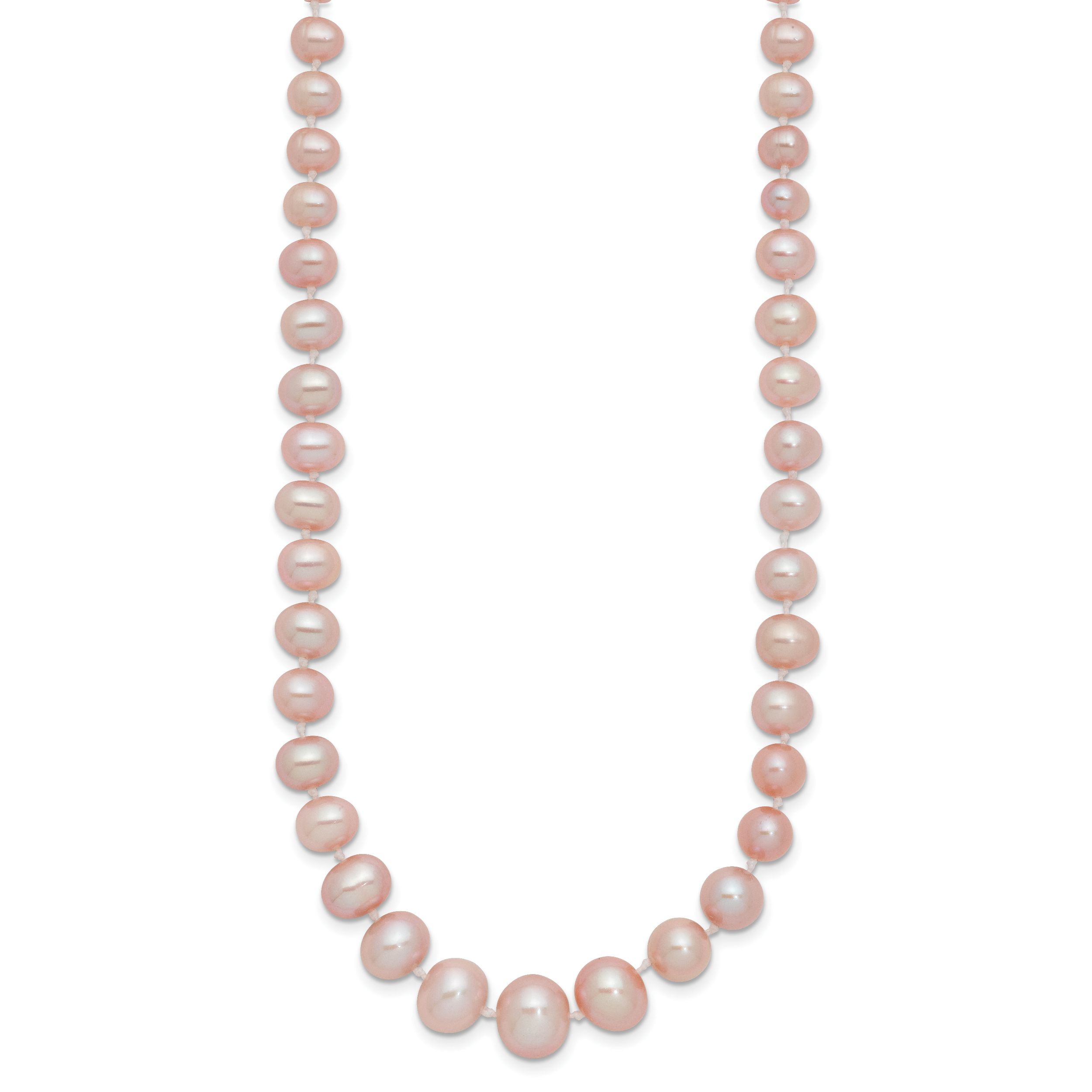 14k 4-8mm Purple Freshwater Cultured Pearl Graduated 18 inch Necklace XF388