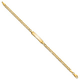 14k Polished Semi-Solid Chain/Solid Plate Cuban Link 23.5x4.5mm Plate 6 inch Baby/Child ID Bracelet DCID138
