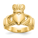 14k Mens Polished Claddagh Ring D3113