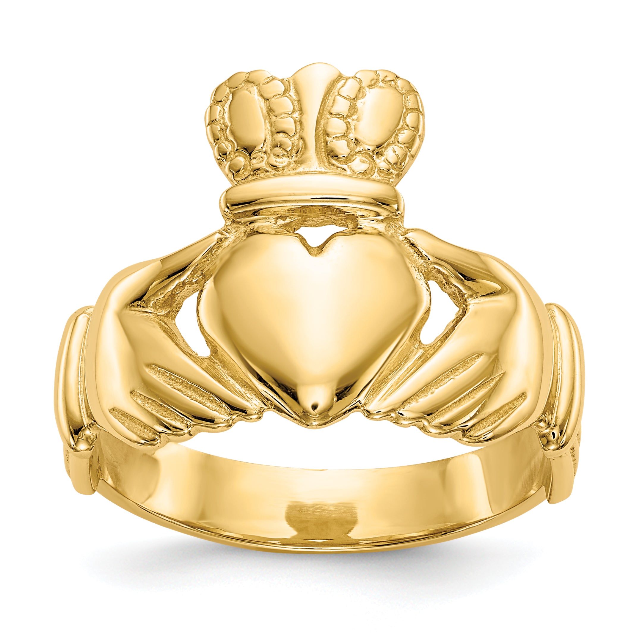 14k Mens Polished Claddagh Ring D3113