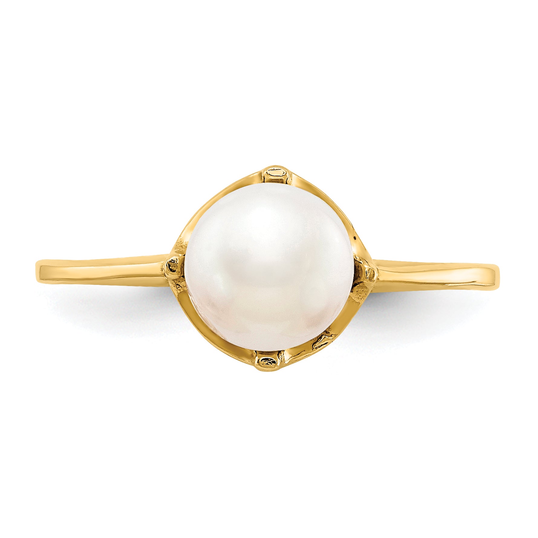 14k 6.5mm FW Cultured Pearl ring Y1926PL