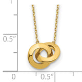 14k Polished Fancy Interlocking Circles 16 inch Necklace Plus 1 inch Extender SF2548