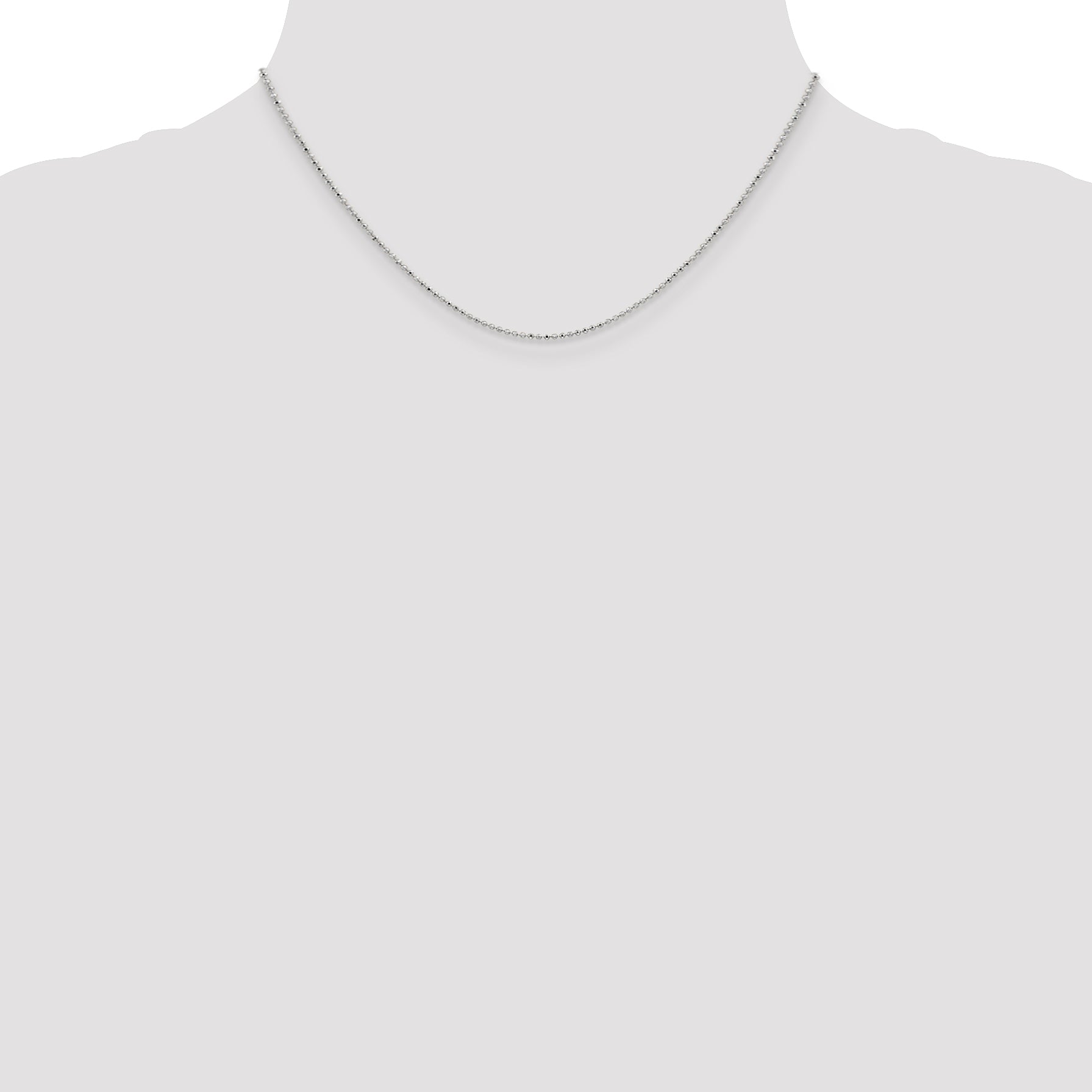 14K White Gold 10 inch 1.2mm Diamond-cut Beaded with Lobter Clasp Anklet PEN79