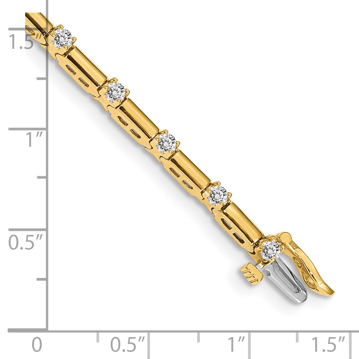 14k Complete 1 carat Round A Diamond Bar Link 7 inch Tennis Bracelet X762A