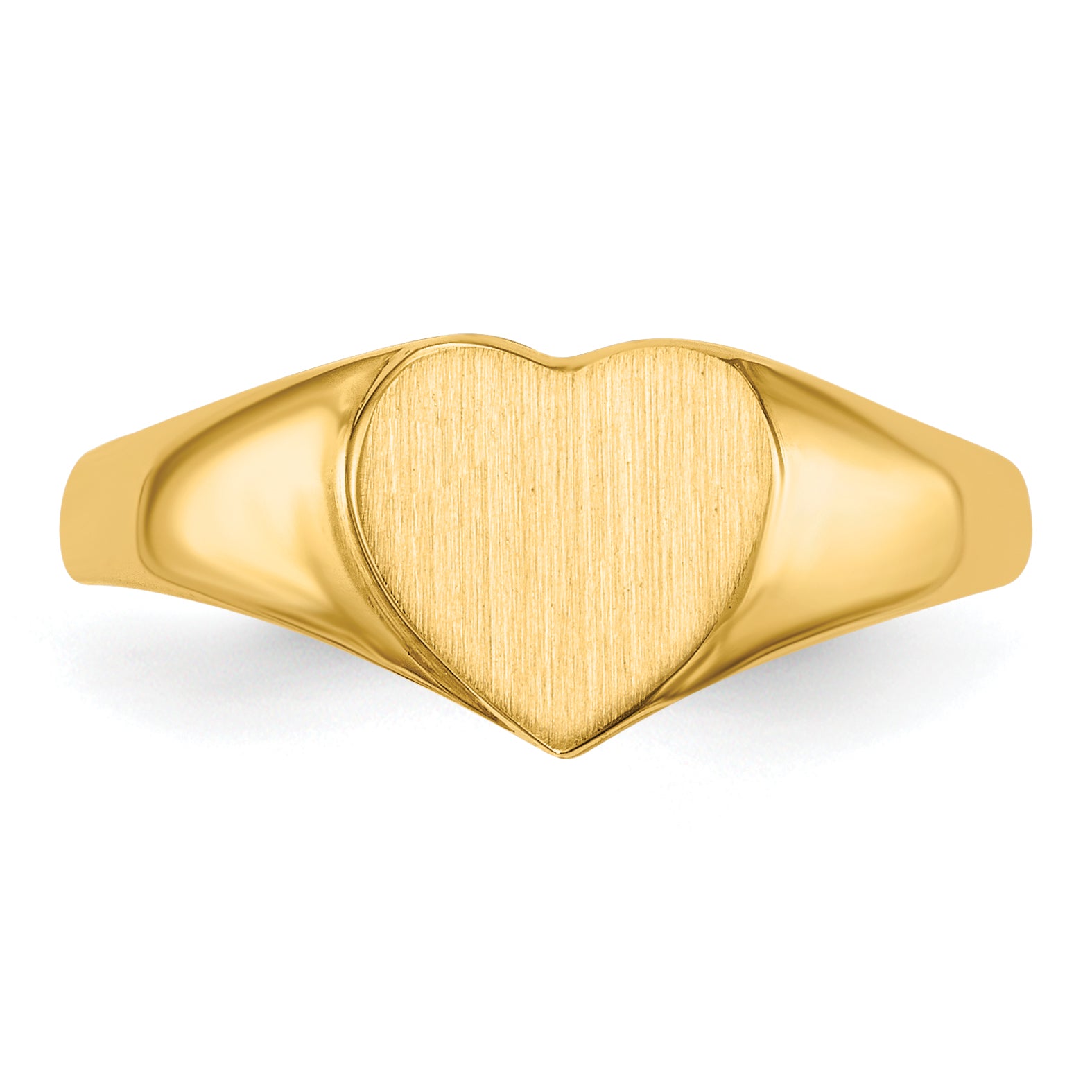 14k 8.5x7.5mm Open Back Heart Signet Ring RS506