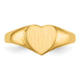 14k 8.5x7.5mm Open Back Heart Signet Ring RS506