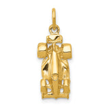 14k 3-D Race Car Charm A7613