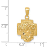14K Polished Small Jesus Head With Crown Pendant K5585