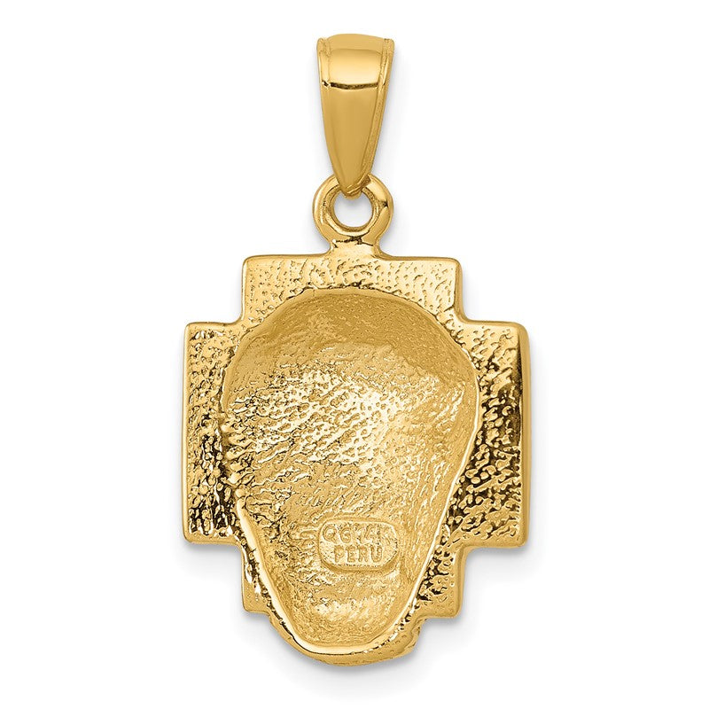 14K Polished Small Jesus Head With Crown Pendant K5585