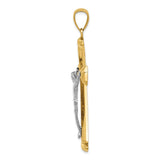 14k Polished Two-tone Crucifix Pendant D1678