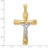 14k Polished Two-tone Crucifix Pendant D1678