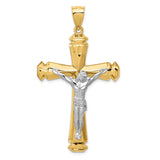 14k Polished Two-tone Crucifix Pendant D1678