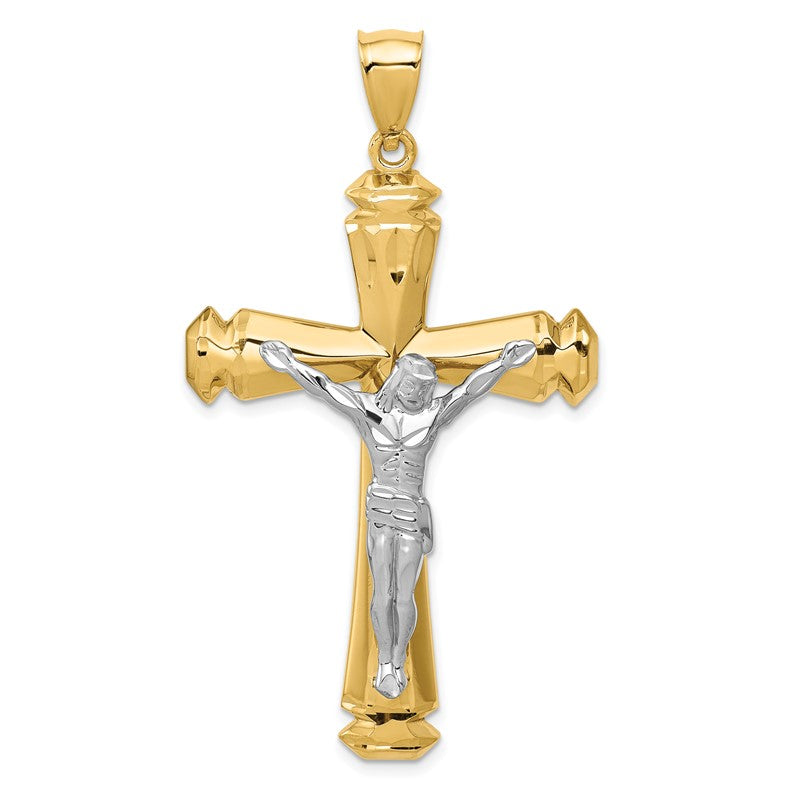 14k Polished Two-tone Crucifix Pendant D1678
