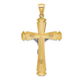 14k Polished Two-tone Crucifix Pendant D1678
