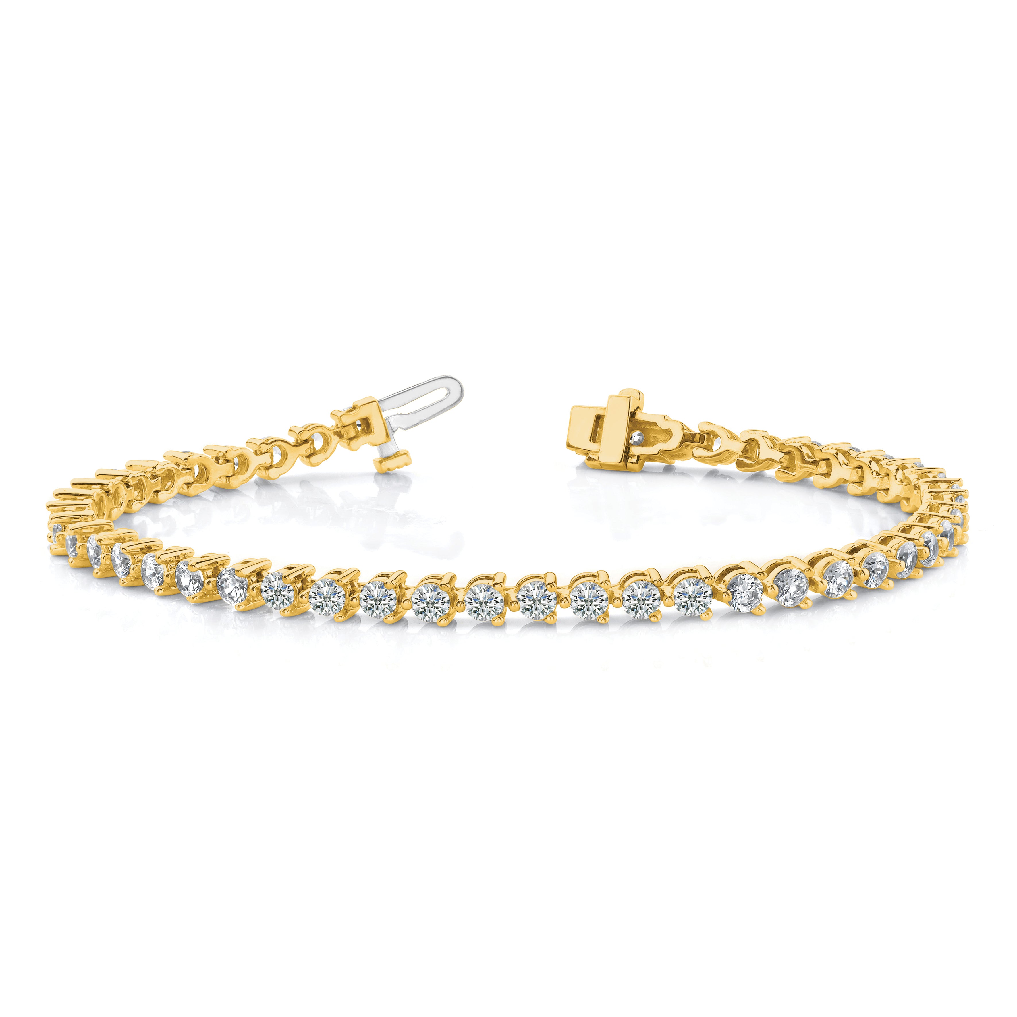 14k Complete 8.5 carat Round VS Diamond 3-prong 7 inch Tennis Bracelet X2843VS