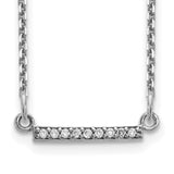 14k White Gold Polished 1/20 carat A Diamond Tiny Bar 18 inch Necklace XP5030WA