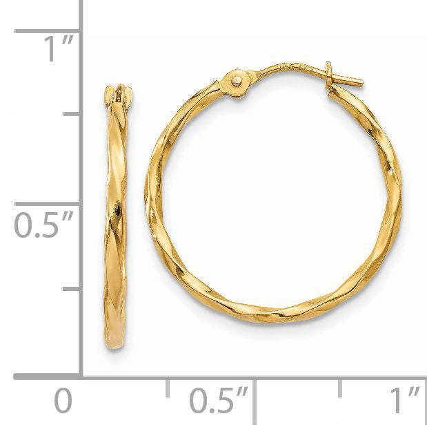 14k Twist Hoop Earrings YE1502