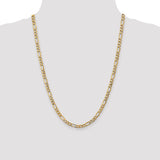 14K 26 inch 5.75mm Semi-Solid Figaro with Lobster Clasp Chain BC95