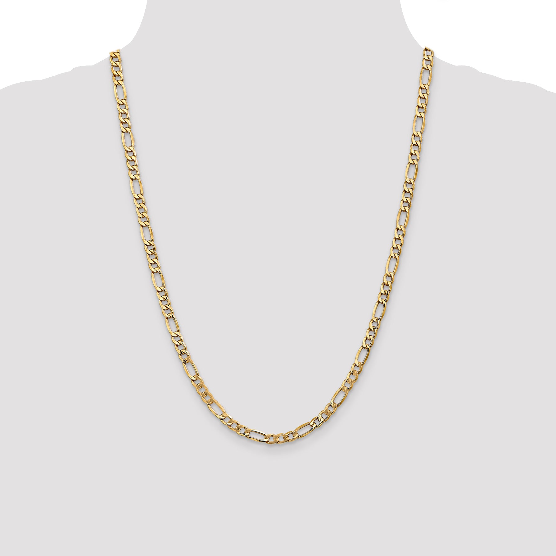 14K 26 inch 5.75mm Semi-Solid Figaro with Lobster Clasp Chain BC95