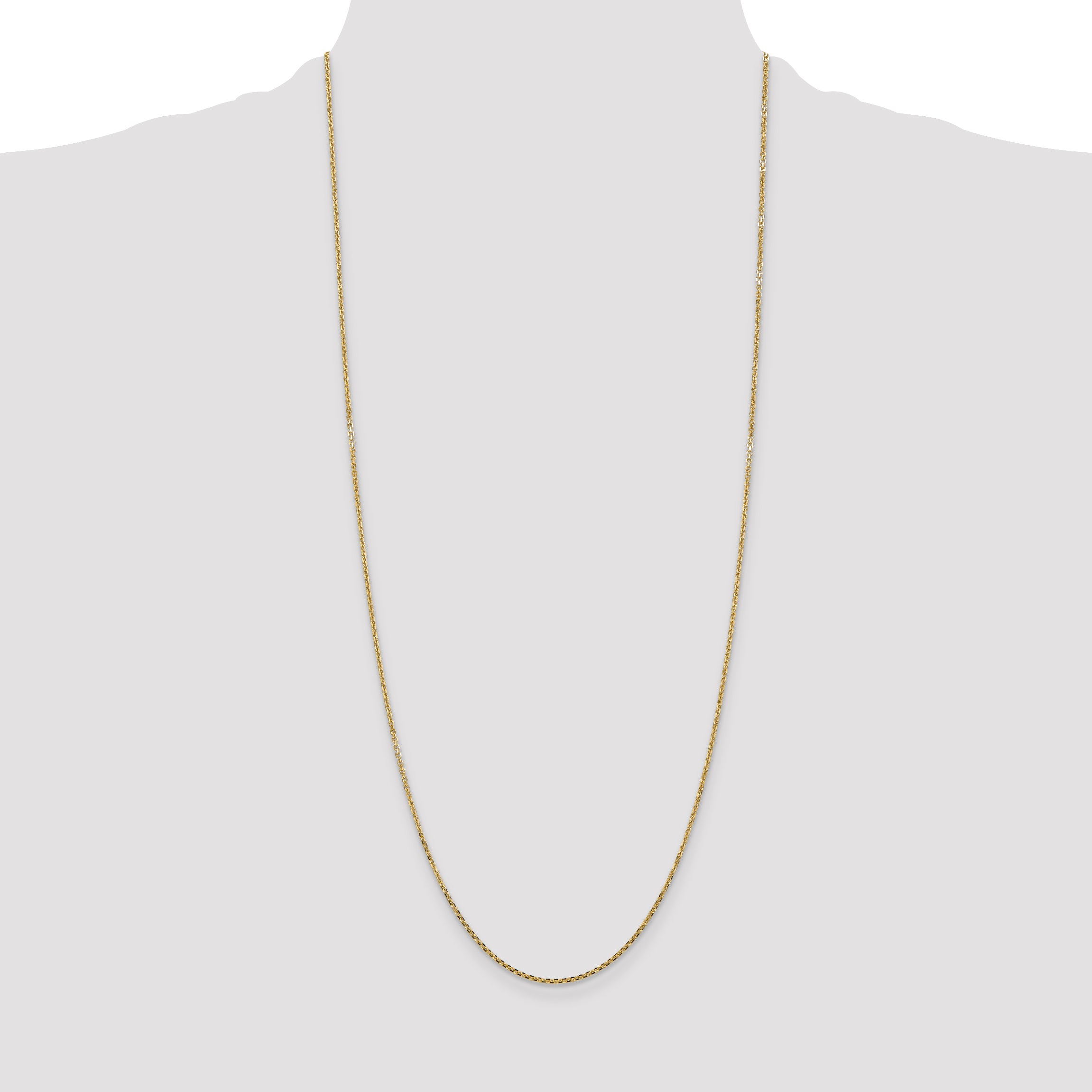 14K 14 inch 1.45mm Solid Diamond-cut Cable with Lobster Clasp Chain PEN140