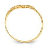 14k Diamond-Cut Filigree V-Shape Ring R163