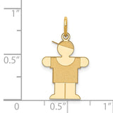 14k The Kids Small Boy with Hat Engravable Hugs Charm XK1091Y