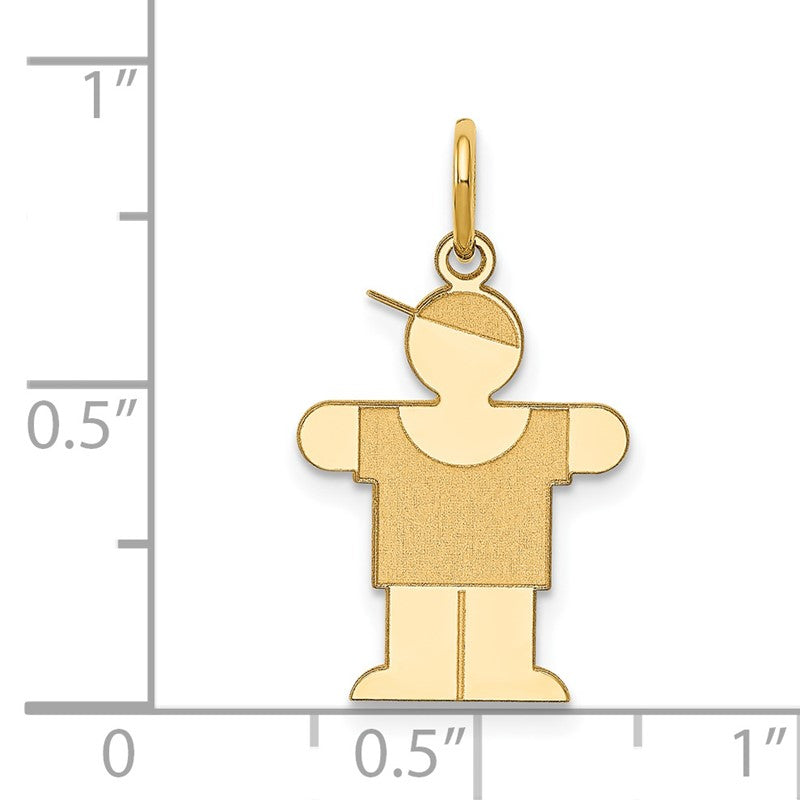 14k The Kids Small Boy with Hat Engravable Hugs Charm XK1091Y
