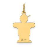 14k The Kids Small Boy with Hat Engravable Hugs Charm XK1091Y