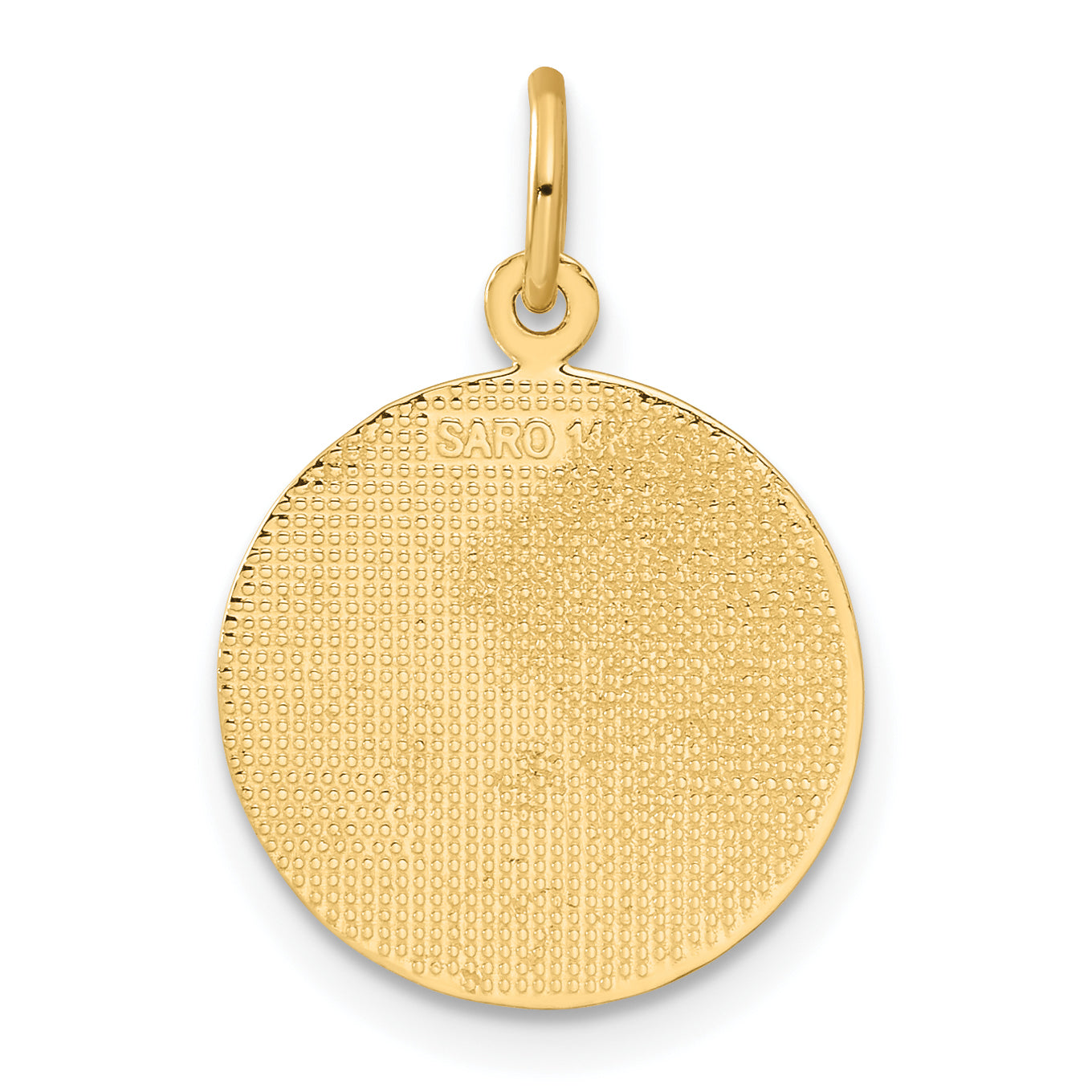 14k Polished CONFIRMATION with Dove Round Charm C1450