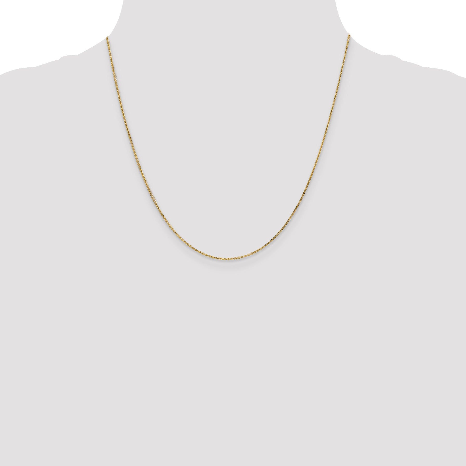 14K 14 inch .95mm Diamond-cut Cable with Lobster Clasp Chain PEN17