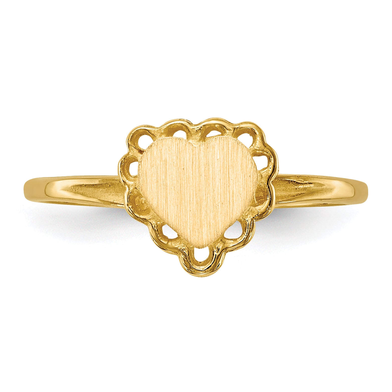 14k 6.5x6.0mm Open Back Heart Signet Ring RS511