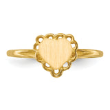 14k 6.5x6.0mm Open Back Heart Signet Ring RS511