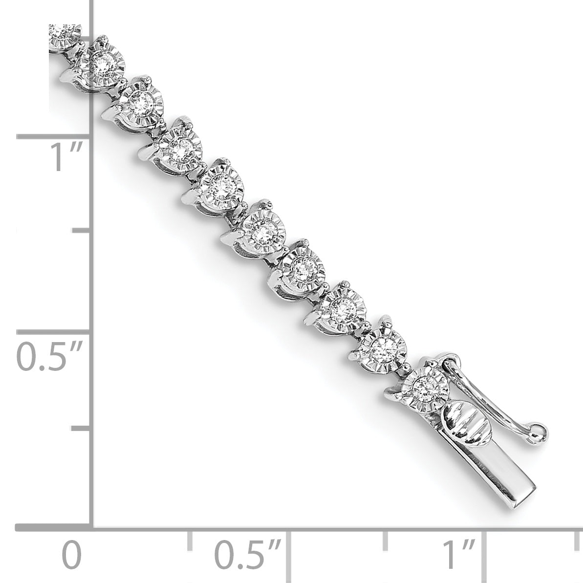 14k White Gold Complete 1 carat Diamond Illusion Setting 7 inch Tennis Bracelet BM4655