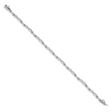 14k White Gold Complete 1/20 carat Diamond Twist Link 7.25 inch Bracelet BM4610