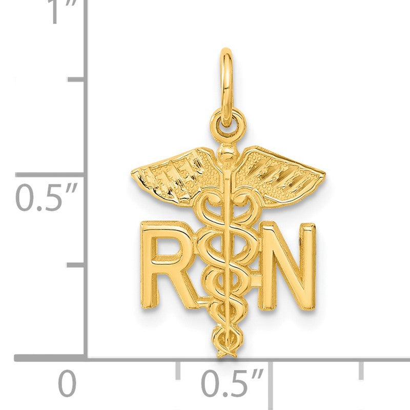 14k RN Registered Nurse Charm C432