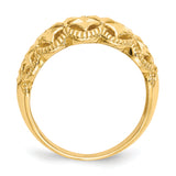 14K Diamond-cut Scalloped Edge Pattern Dome Ring K4620