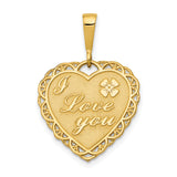 14k Reversible I LOVE YOU Heart Pendant C1640