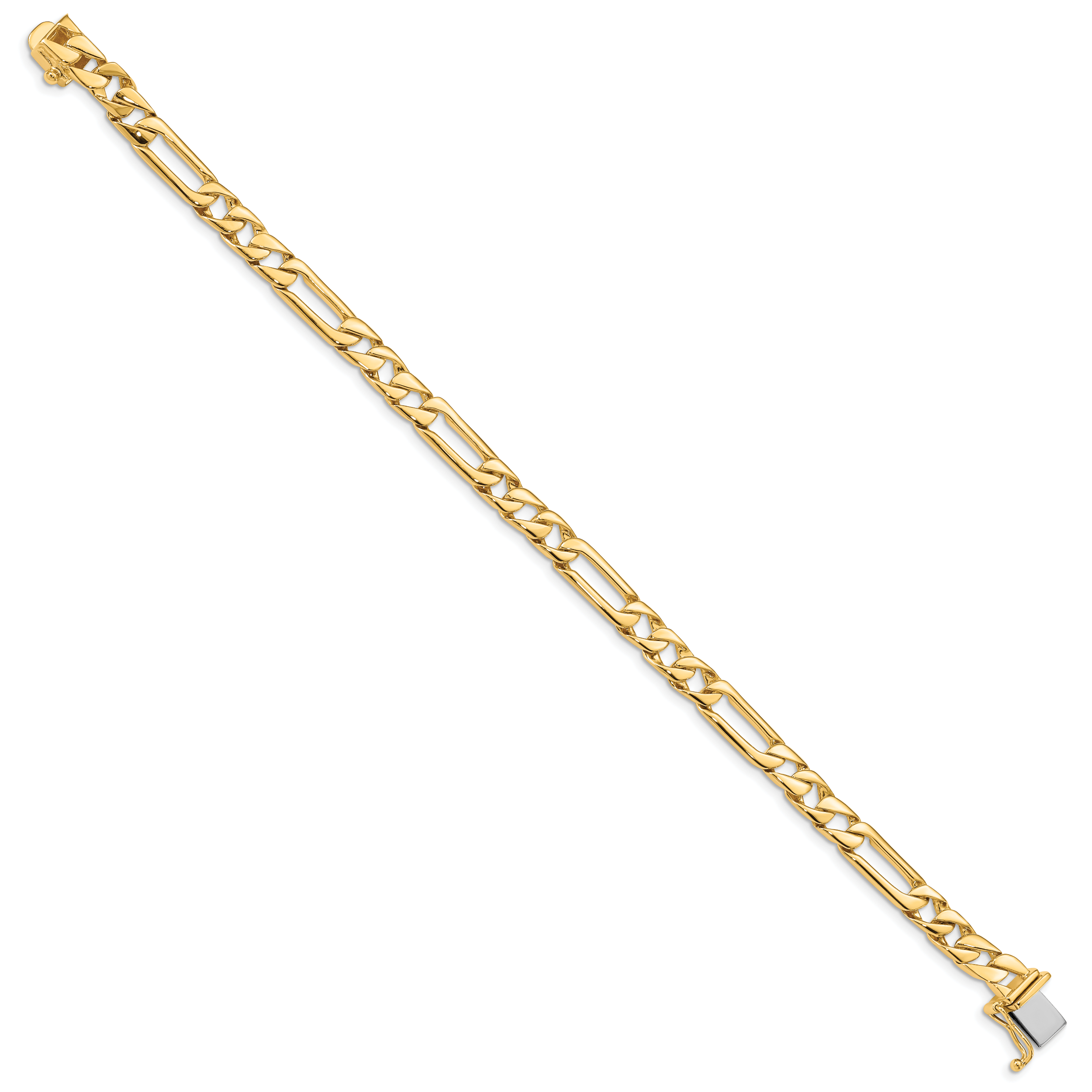 14K 18 inch 6mm Hand Polished Figaro Link with Box Catch Clasp Chain LK154