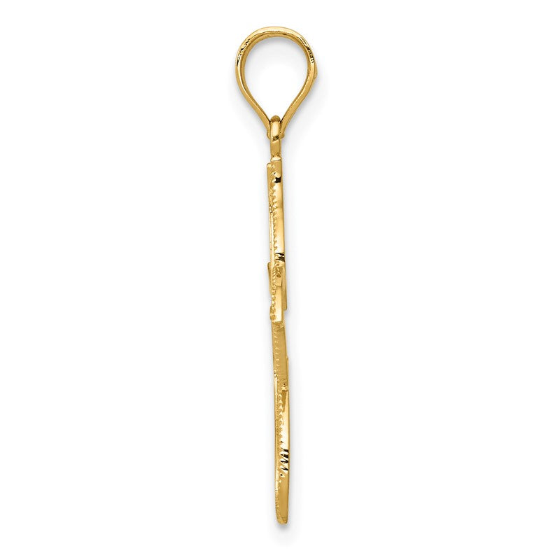 14k Polished Filigree Starfish Pendant K6057