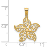 14k Polished Filigree Starfish Pendant K6057