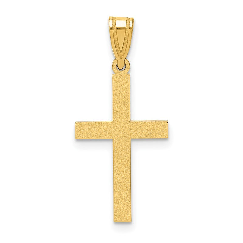 14k Sandblasted Cross Pendant XR100