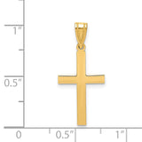 14k Sandblasted Cross Pendant XR100